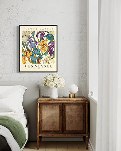 Miniatura 2 de Impresión artística de Tennessee, póster decorativo de pared, póster de viaje con mapa del estado de Tennessee, decoración de pared de oficina en