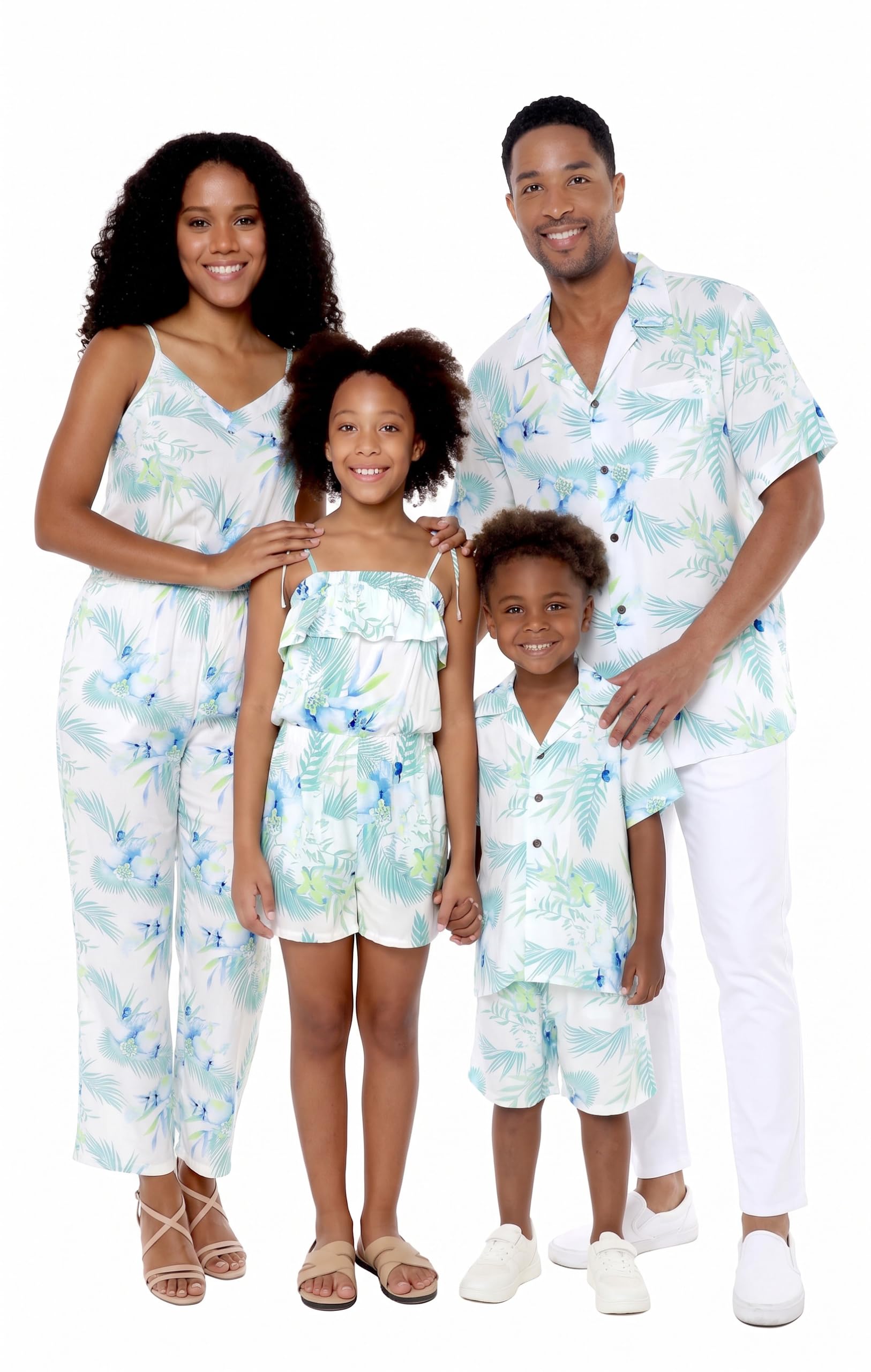 Hawaii Hangover Family Matching Hawaiian Clothes, Orchid Breeze White