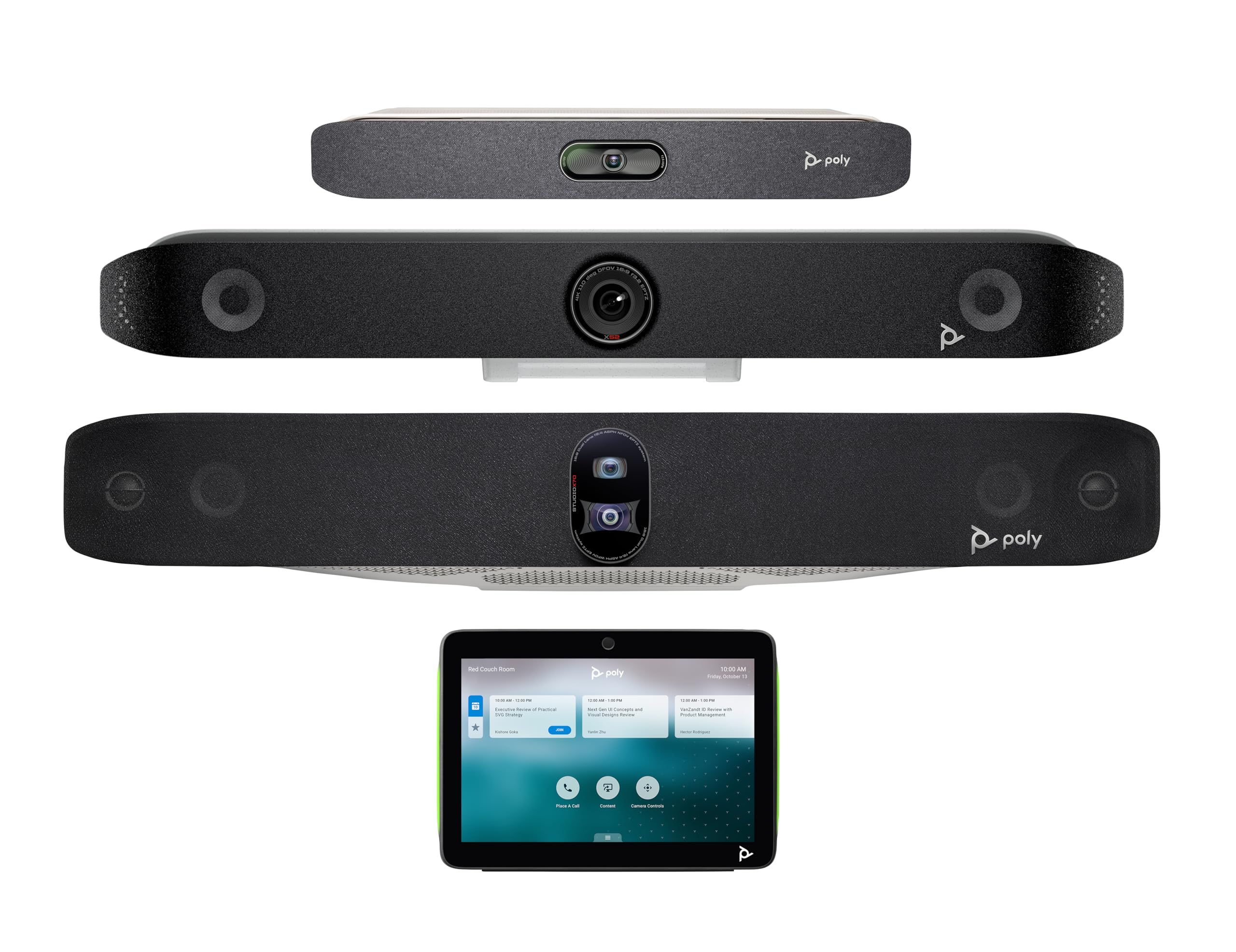 Poly All-in-one 4K Video-Konferenz-System 'Studio X30', 120° Blickwinkel, 4-fach Zoom, Schwarz