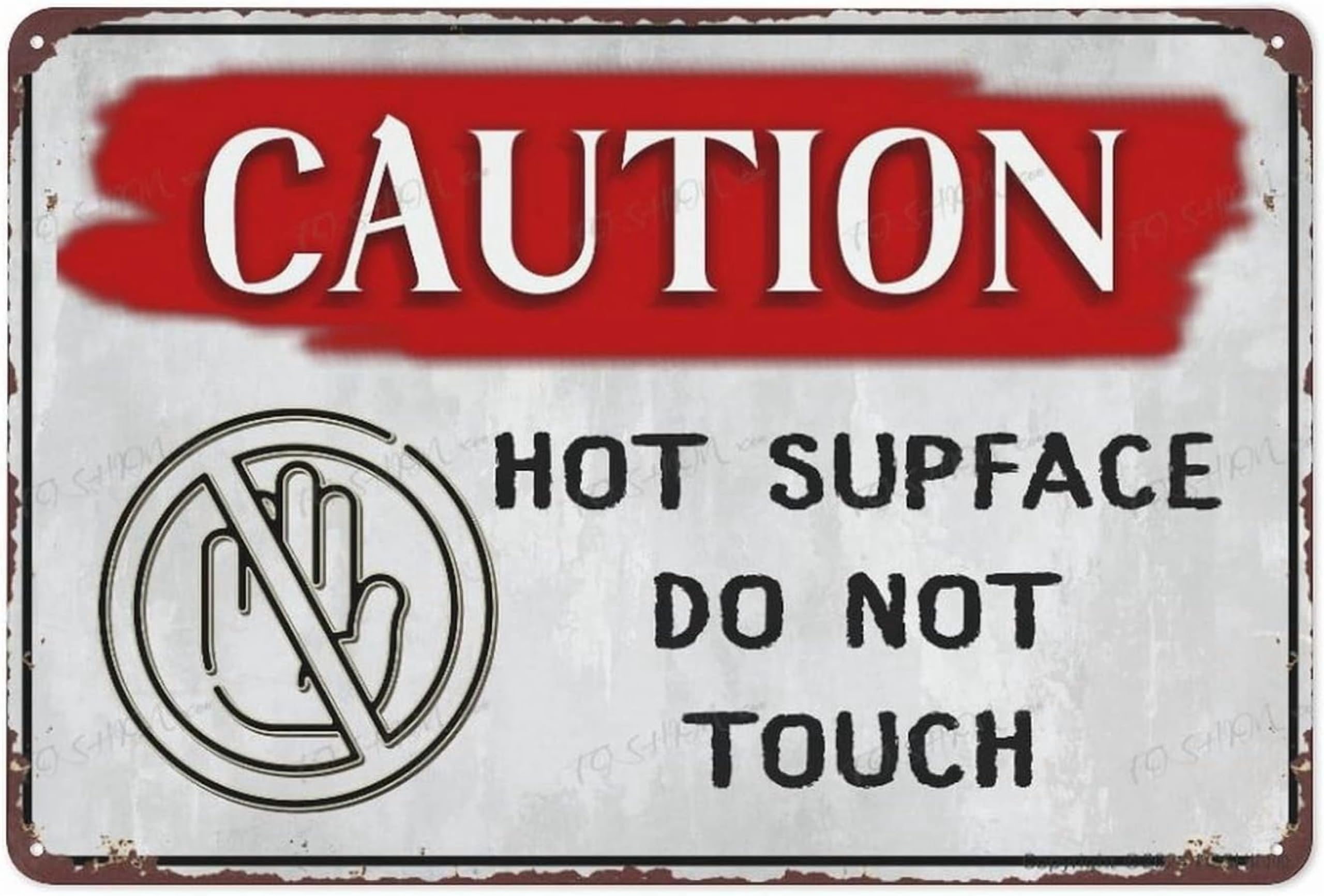 (2-Pack) Metal Tin Sign Retro Hot Surface Do Not Touch Sign 12"X8" Warning Sign