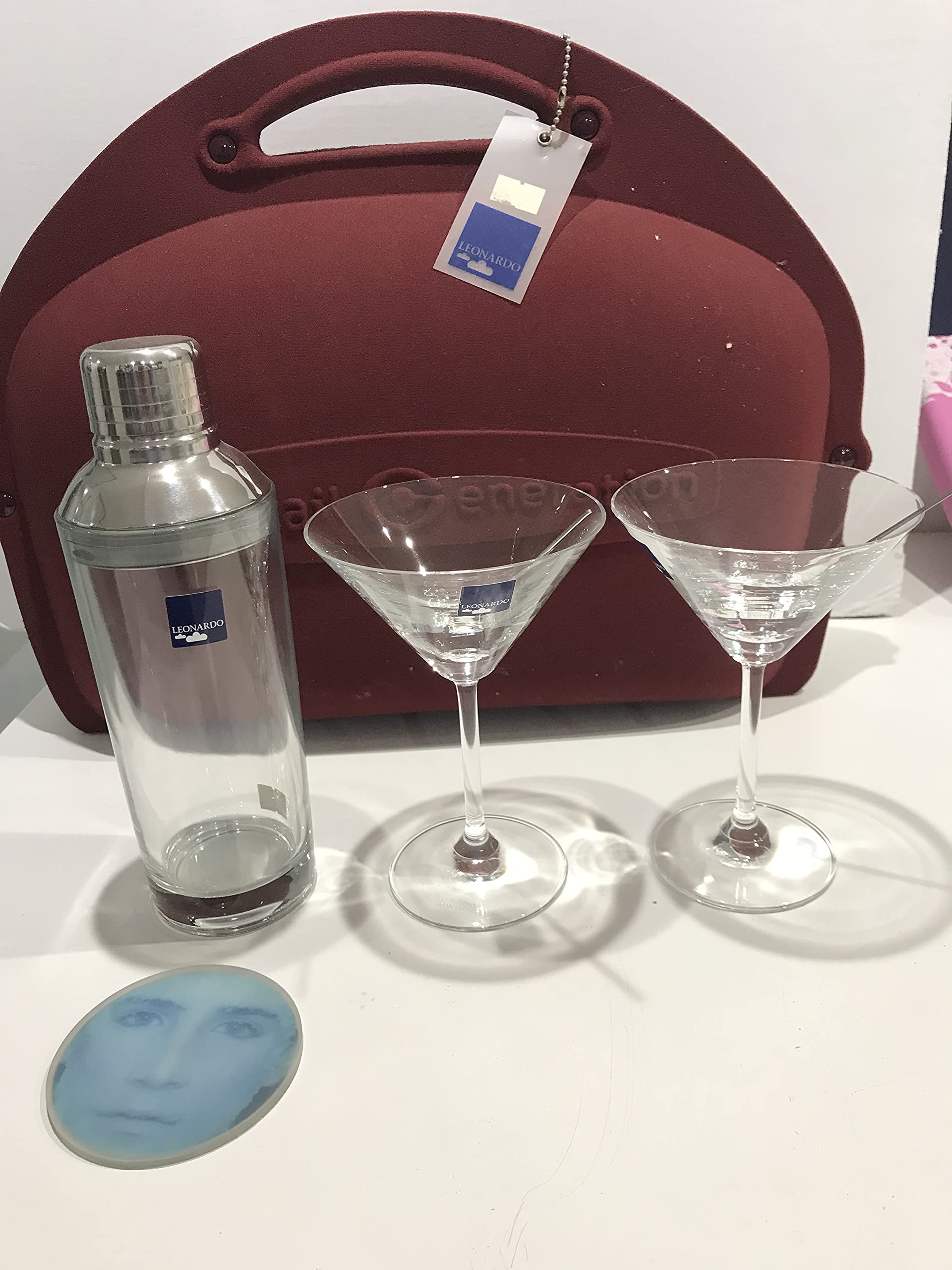 Set aperitivo per due: coppetta, forchettina, sottobicchiere CD musiche da ascolto