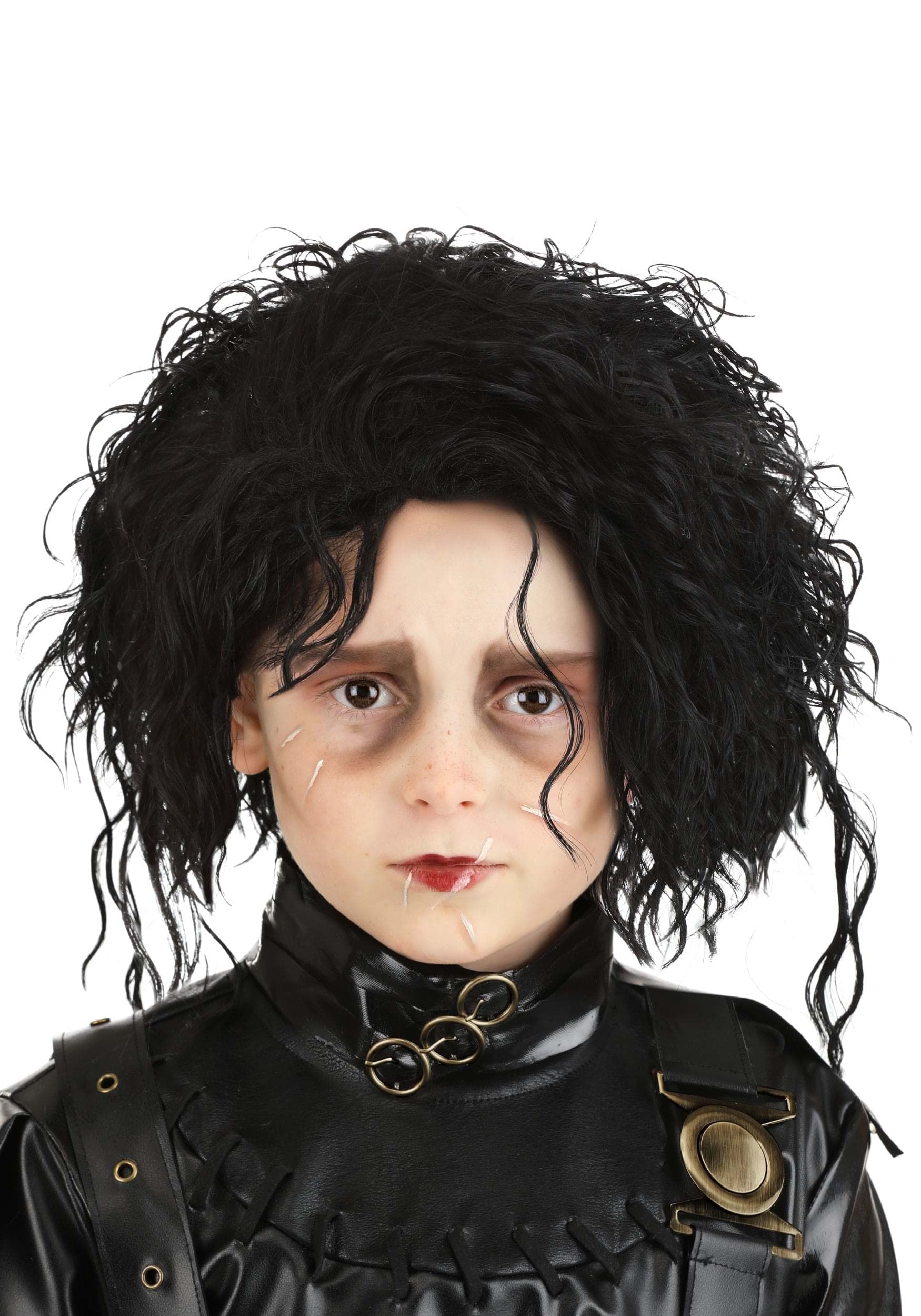 Kid's Edward Scissorhands Wig - Synthetic Hair Wig with Elastic Cap, Styled in Loose Waves, Officially Licensed