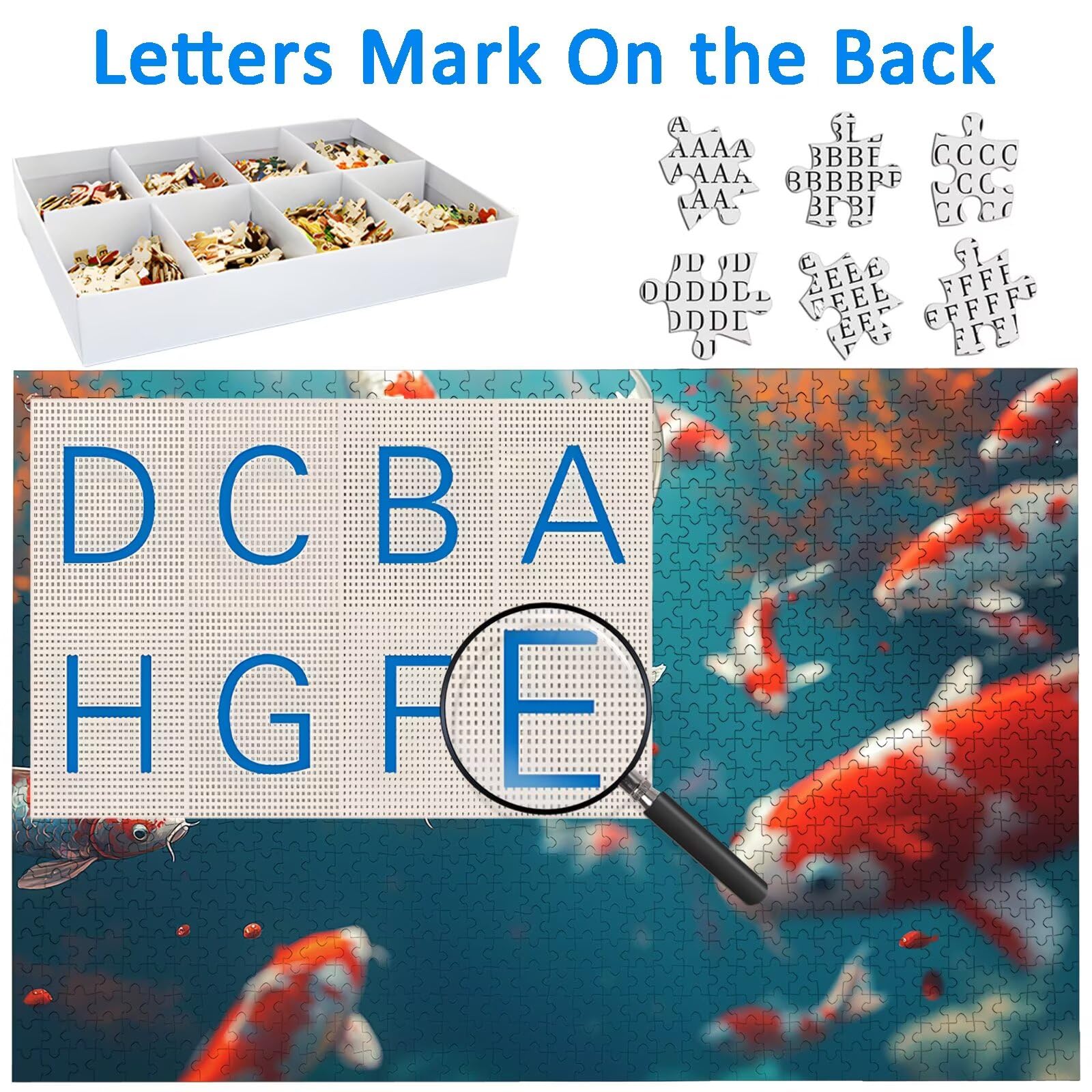 Puzzle dla dorosłych 2000, puzzle Koi dla dorosłych, puzzle ze zwierzętami z wykwintnym pudełkiem do pakowania, niemożliwe drewniane puzzle do wystroju pokoju, prezenty dla kobiet, prezenty dla