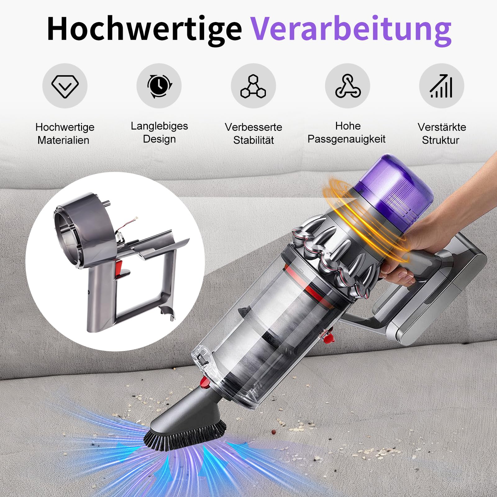 SV14 V11 Metal Schalter-Montagegriff Grundgehäuse für Dyson SV14 Ersatzteil | V11 Gehäuse Griff & Hauptkörper-Montage Ersatzteile (nur für Schraubbatterie) Staubsauger Zubehör Mit Schraubendreher-Satz