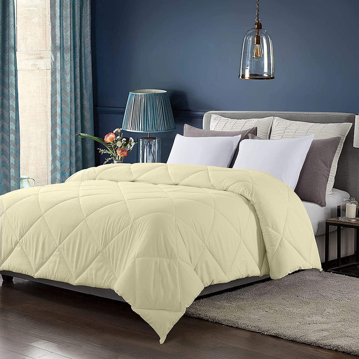 luxury down alternative soft quilted 300 gsm all weather comforter colour - ivory | single bed (60"x90")