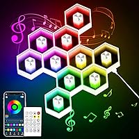 Vista 9 de Pack de 6 Luces Hexagonales de Pared RGBW - Panel de Luces Led Hexagonales para Decoración de Habitación, Luces de Pared, con Sincronización