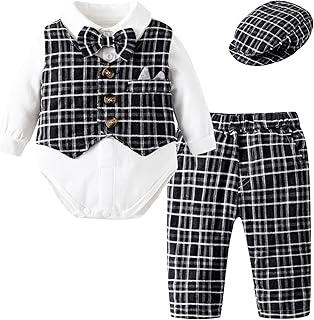 Berich Baby,Clothing,Baby Boys 0-24m,Bodysuits & One-Pieces,Rompers Berich Newborn Baby Boy Clothes Infant Gentlemen Romper Baby Jumpsuit Jacket+Hat