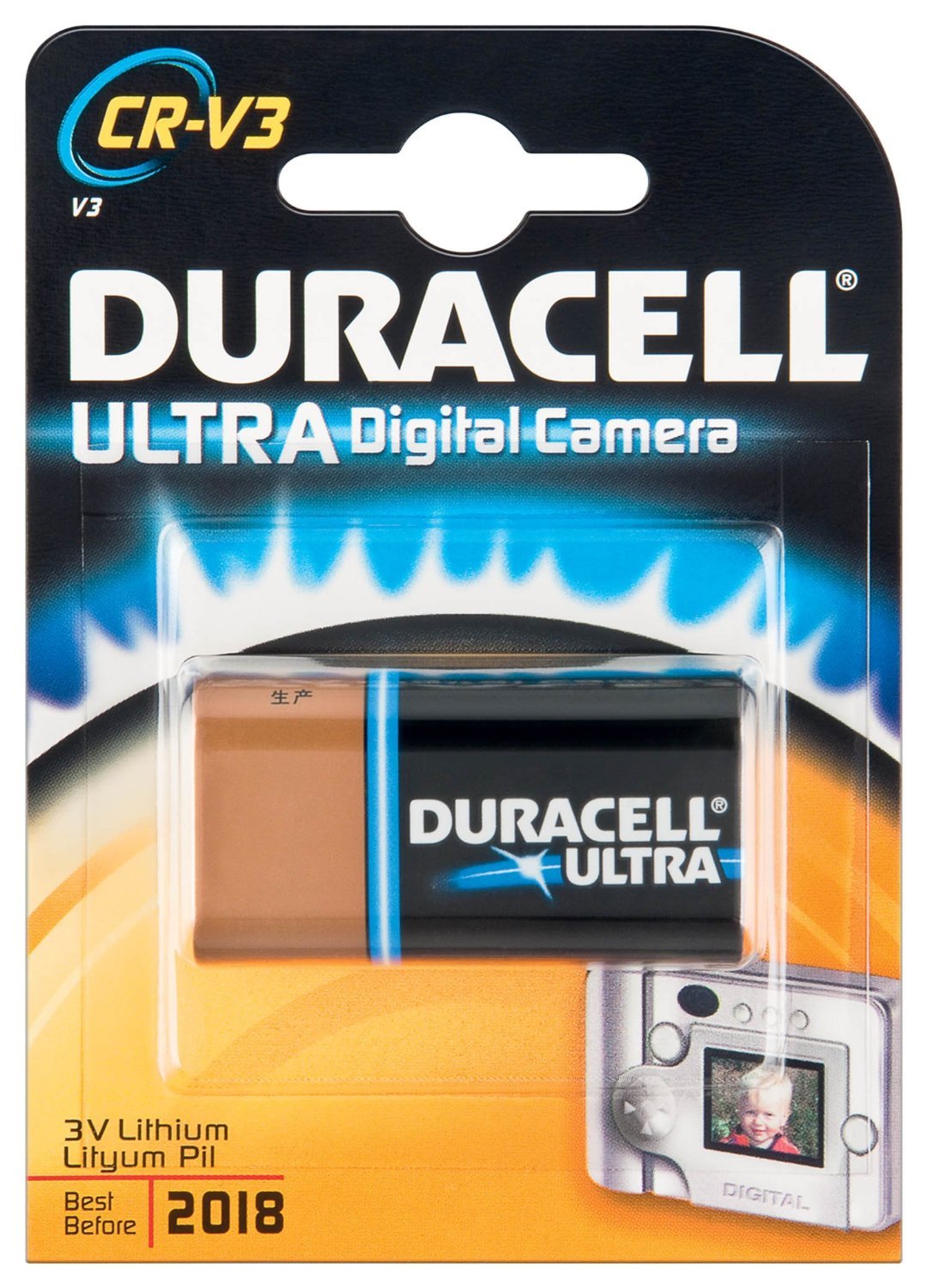 Duracell CRV3 3V Lithium-Battery, 1 Count Pack, CRV3 3 Volt High Power Lithium-Battery, Long-Lasting for Video and Photo-Cameras, Lighting Equipment, and More