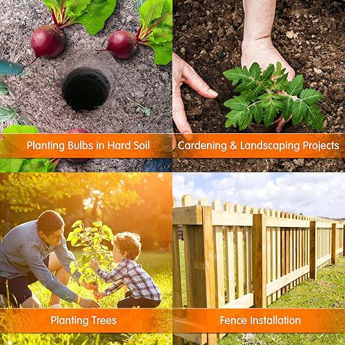 Miniatura 4 de Juego de 3 brocas para plantar, (1.6 x 8.6, 3 x 12, 2 x 14.5) para taladro hexagonal de 3/8 pulgadas, taladro de jardín fácil para plantar, para