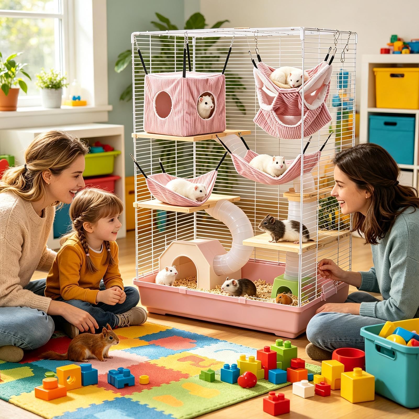 Hamster Hängematte Plüschiges weiches warmes Tunnelversteck-Schlafbett