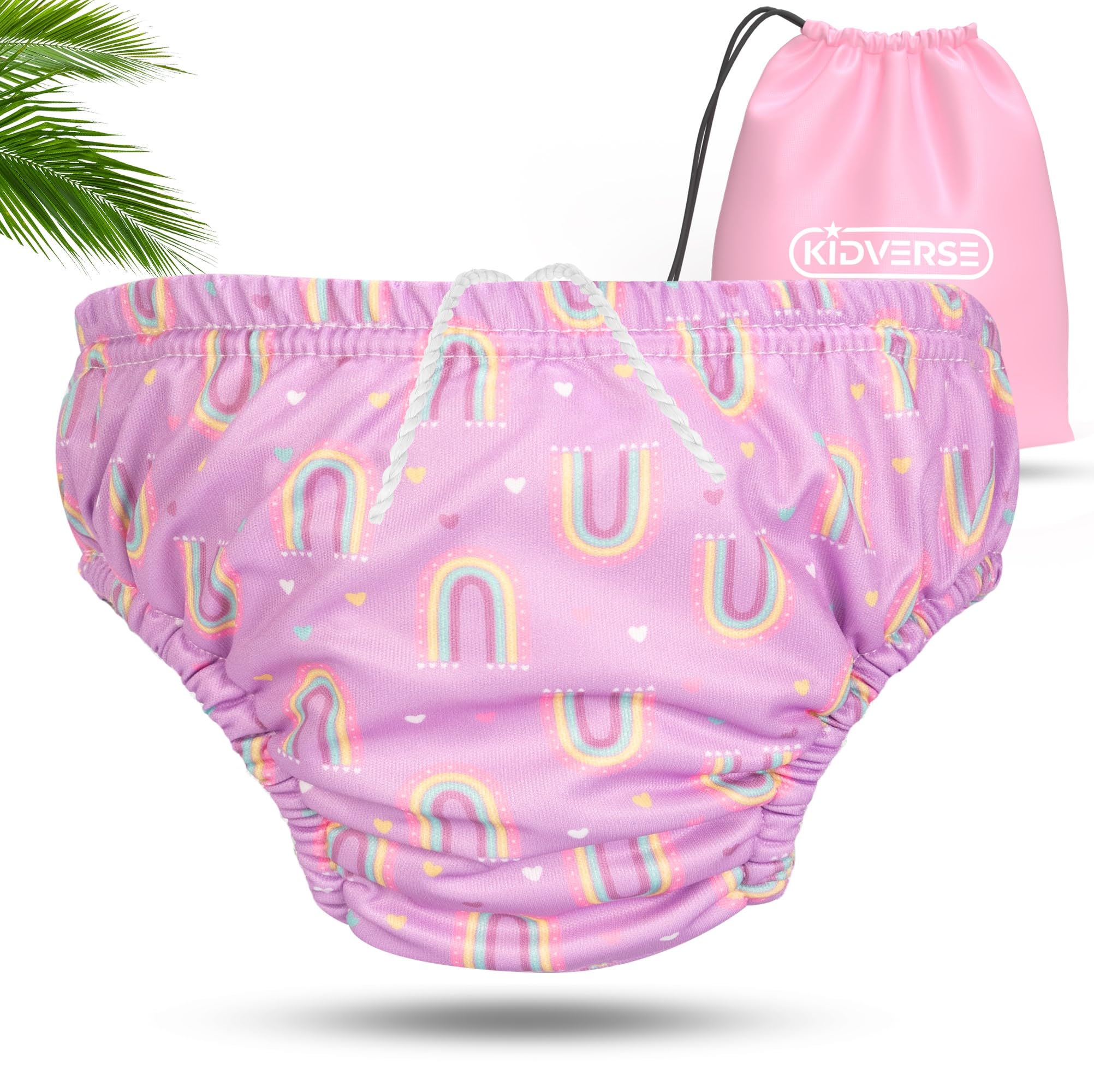 KIDVERSE Pannolini da nuoto riutilizzabili per neonati fino a 6 mesi con borsa per il trasporto