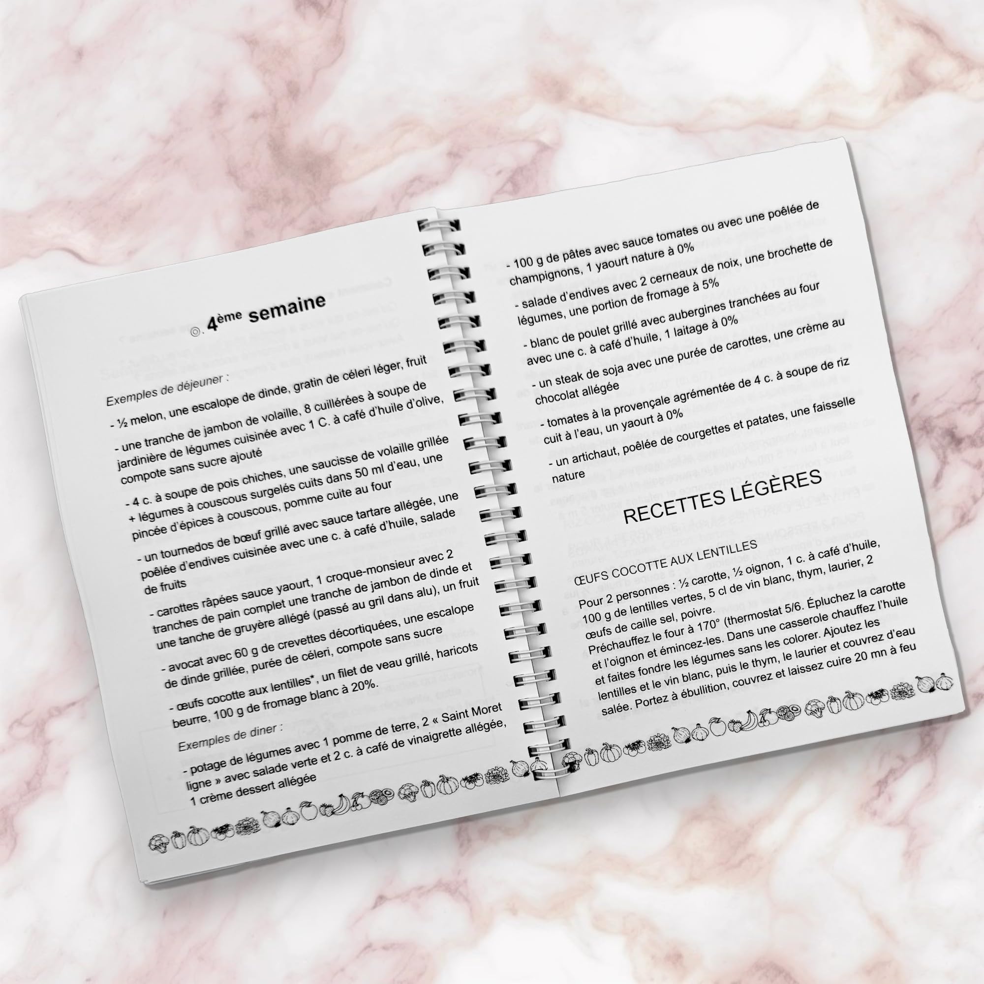 Générique Carnet minceur 8 semaines – Journal alimentaire avec suivi, menus, recettes et motivation