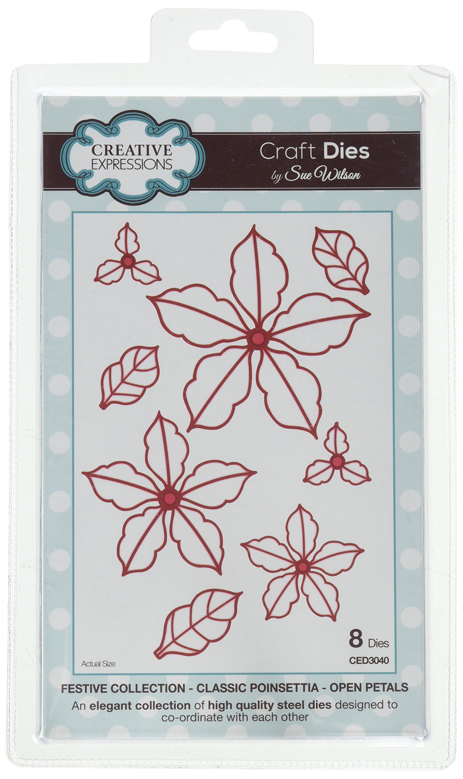 Creative Expressions Metal Sue Wilson Festive Collection Classic Poinsettia Open Petals