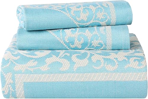 Miniatura 9 de SUPERIOR Juego de colcha de mezcla de algodón, incluye colcha de gran tamaño y 2 fundas de almohada a juego, manta ligera, decoración de ropa de