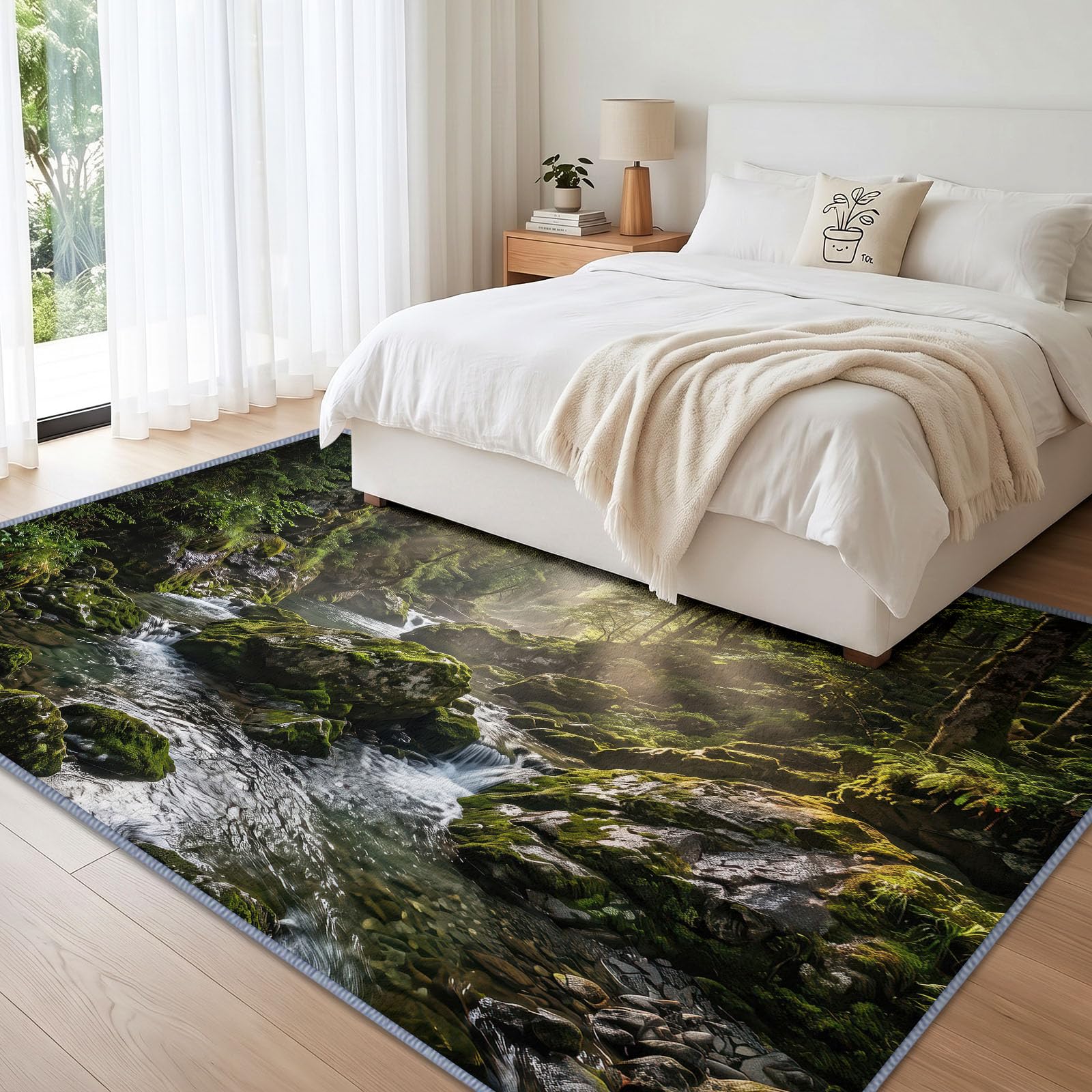 Las, naturalny krajobraz, miękki, antypoślizgowy, 80 x 150 cm
