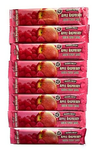 Trader Joe's Barras de manzana sin gluten + frutas secas de frambuesa, 0.7 onzas cada una, paquete de 8