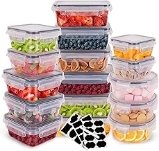 CALIYO 16er Frischhaltedosen Set mit Deckel, Vorratsdosen Set für Lebensmittel Meal Prep Boxen Gefrierdosen Tupperdosen Set Aufbewahrungsboxen, BPA-frei