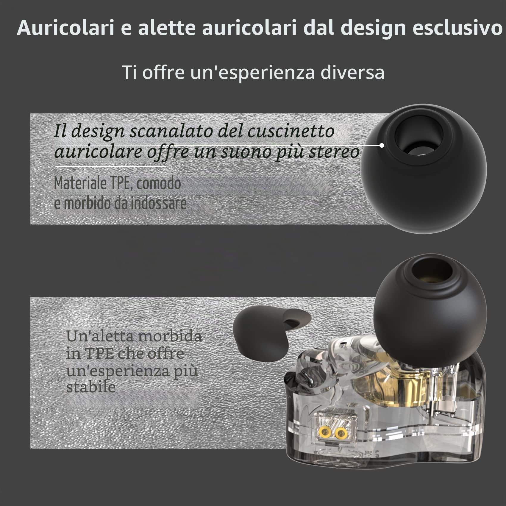 CCZ Melody - Auricolari con cavo, Hi-Fi 1DD 1BA, driver in-ear, monitor con suono nitido e chiaro, auricolari con cavo iem per cantanti, musicisti, batteristi in studio (blu, senza microfono)