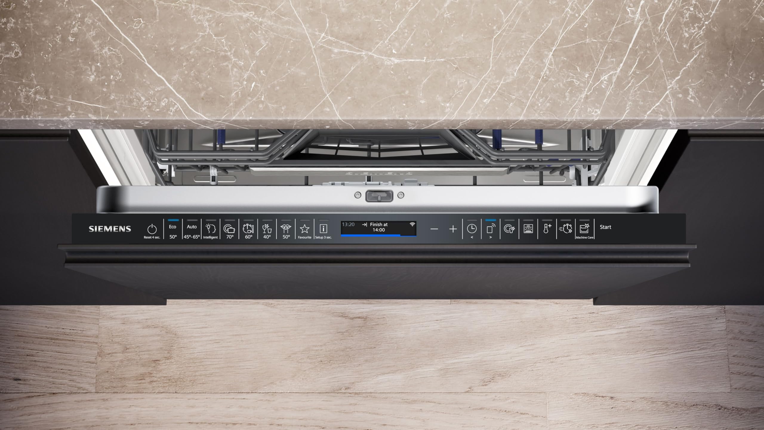 Siemens iQ700 SN87TX00CE Vollintegrierter Geschirrspüler mit Home Connect, Zeolith Trocknung, varioSpeed, Besteckschublade