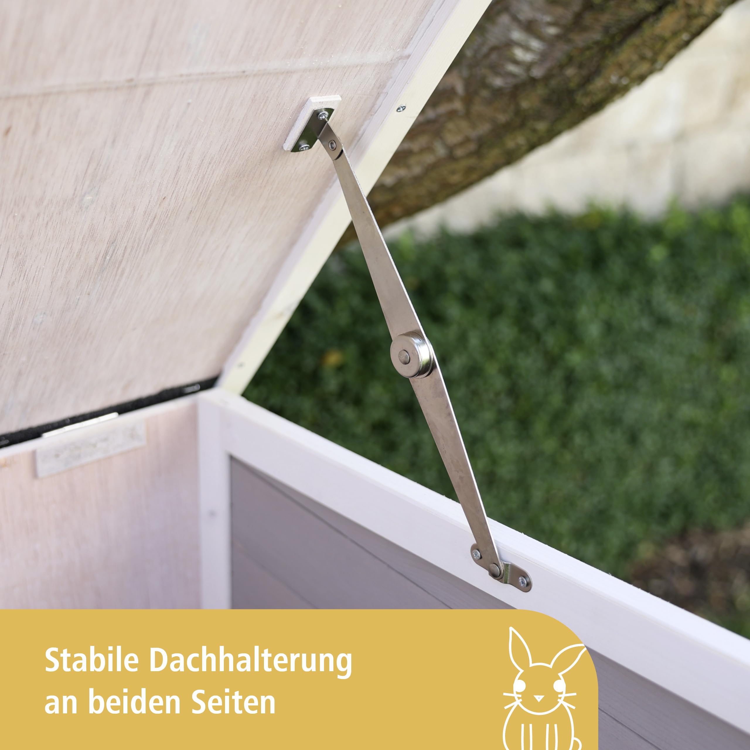 Kerbl Pet Nagerstall Lucky, Kleintierstall, Nagerstall, 115x65x100cm, Holz, Hasen, Kaninchen, Meerschweinchen, wetterfestes Dach