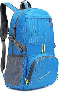 PovKeever Plecak podróżny torby kempingowe plecak na co dzień, 35 l przenośny plecak turystyczny lekki składany plecak do przechowywania dla mężczyzn kobiet