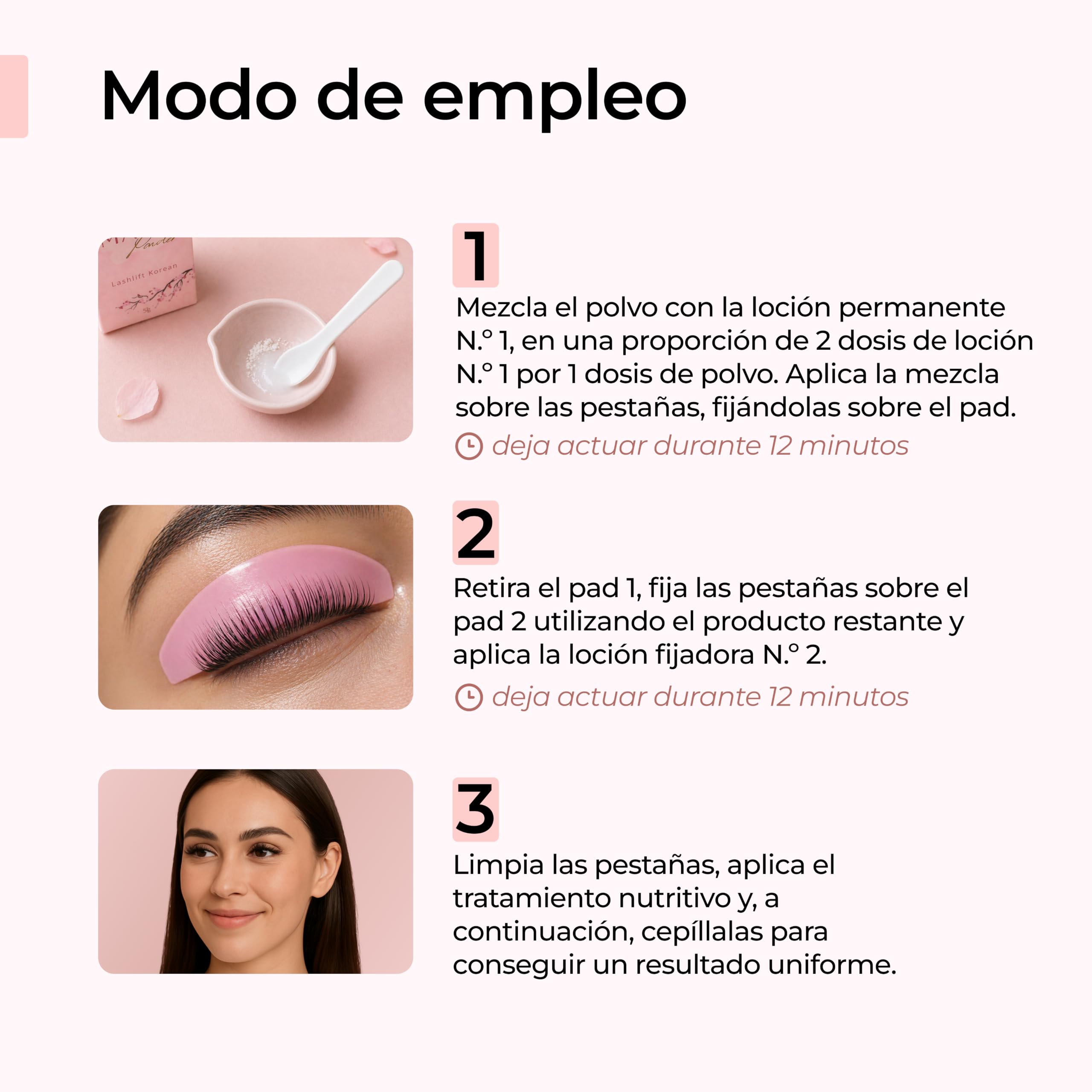 Une Pause Poudrée Kit Lifting de Pestañas Lash Lift Coreano Profesional | Técnica Sin Adhesivo | Resultado Elevado Natural, Brillante y Duradero | Fórmula Nutritiva | 10-15 Aplicaciones