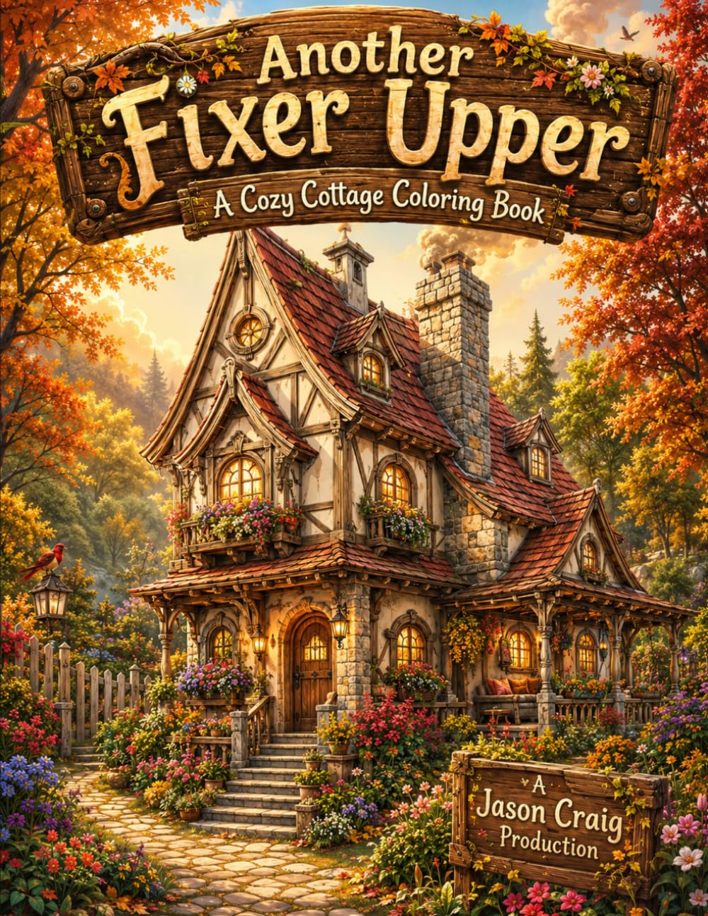 Another Fixer Upper: A Cozy Cottage Coloring Book for Adults with 85 Original Designs, Single-Sided Pages, and Black Spacer Sheets to Prevent Bleed-Through