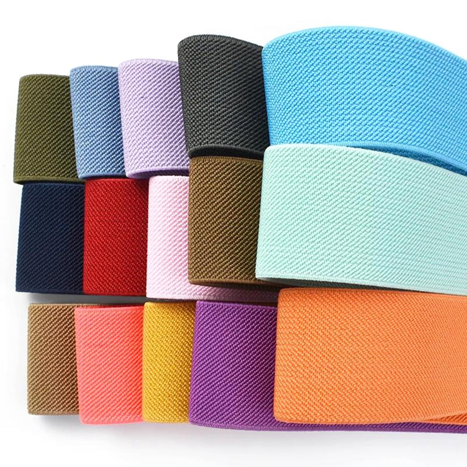 Bandas elásticas Banda elástica Ancha y Plana Banda elástica for Cintura de Pantalones, 5 Metros (10-50 mm), Color Rojo, 25 mm.(Beige,15mm)