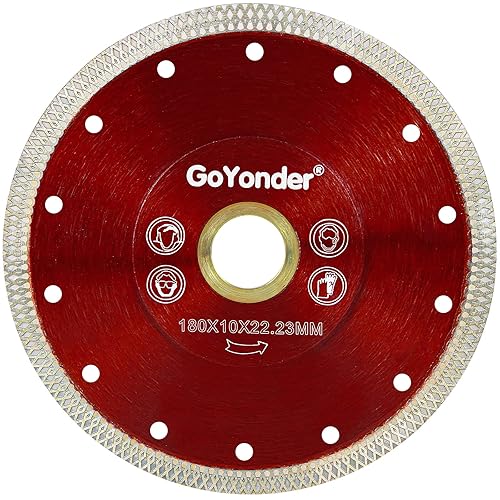 GoYonder 7 hojas de sierra de azulejos húmedos para amoladora angular, cuchillas de sierra de diamante súper finas para corte húmedo y seco, hoja de