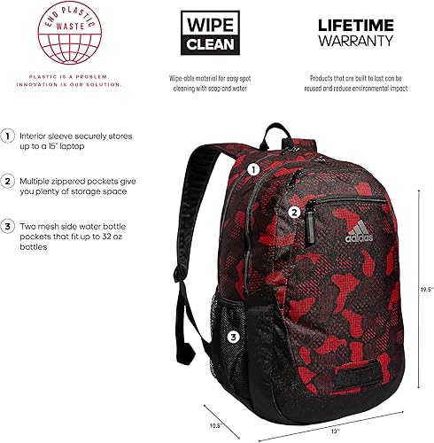 Miniatura 2 de adidas Mochila Foundation 6, Nomad Digi Camo Vivid Red-blackBlackSilver Metallic, talla única , Mochila Foundation 6