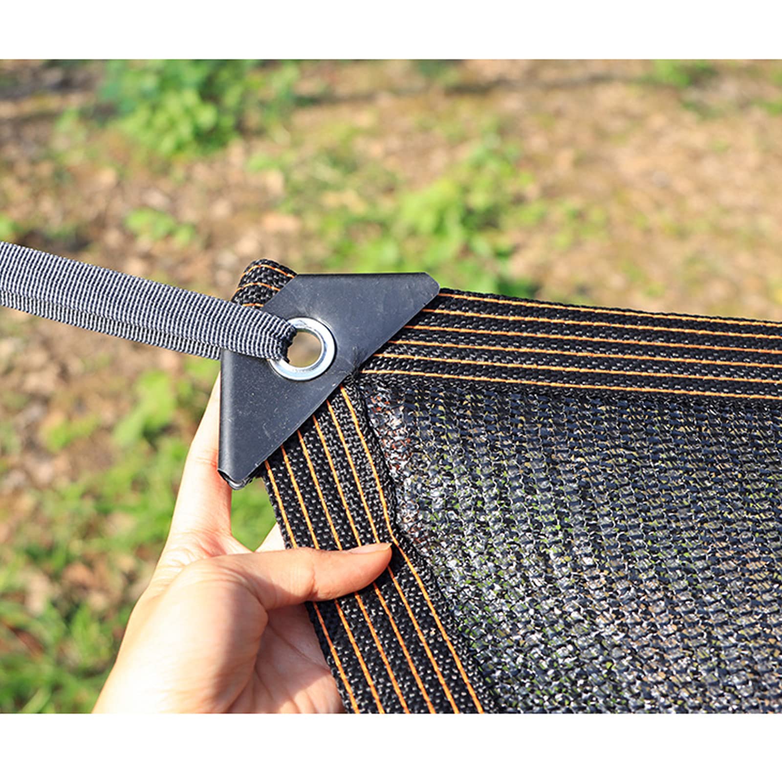 Lona de malla negra de 5 x 6 m, 90 % de protección solar y polvo para exteriores, protección de plantas de jardín e invernadero, fácil de colgar, perfecta para flores, veterinarios y soluts