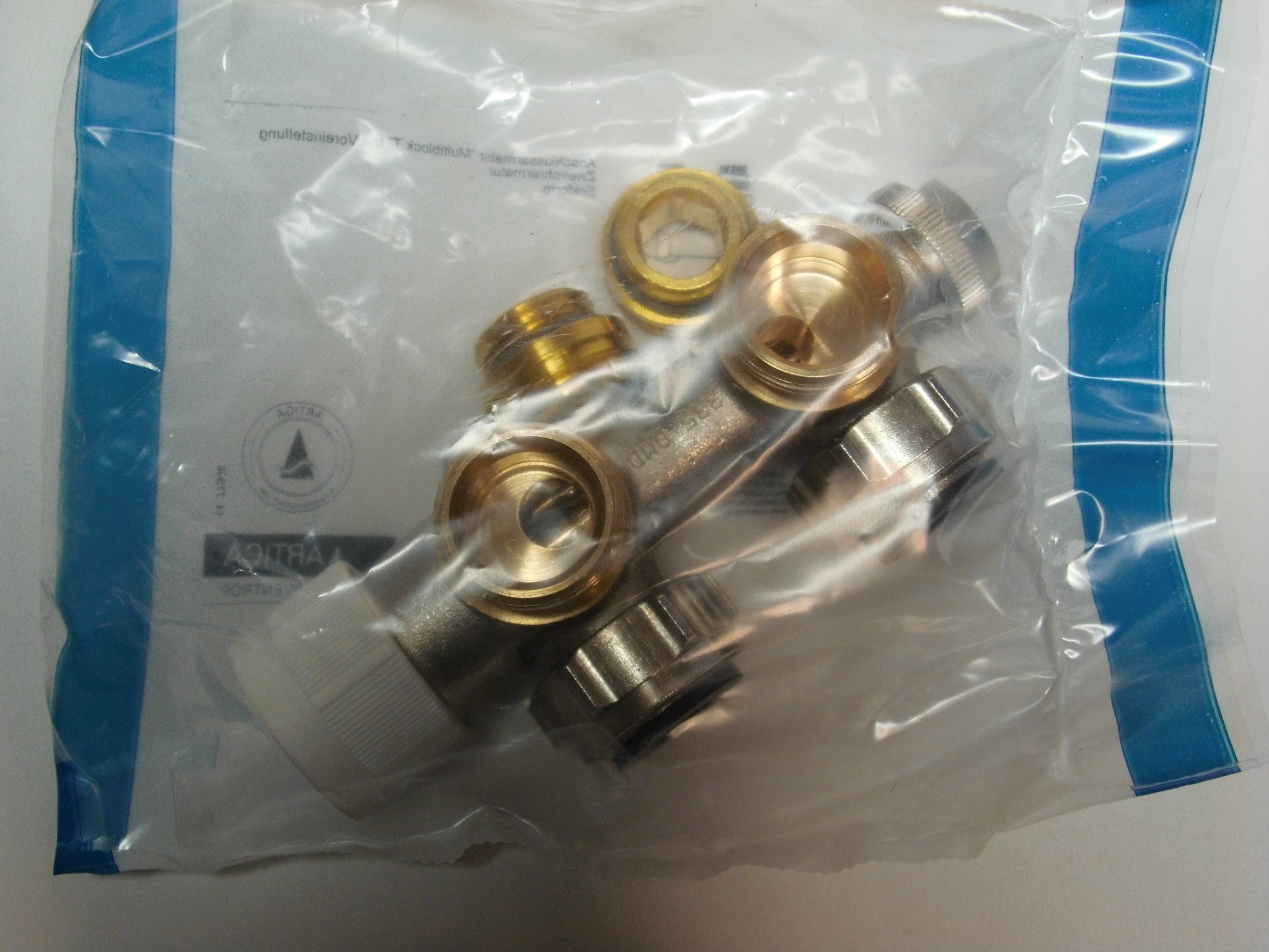 Oventrop Multiblock T Anschlussarmatur Eckform mit Voreinstellung DN 15 (1/2") 50 mm