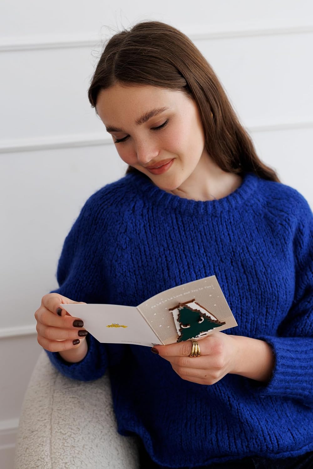 Handmade Wooden Christmas Greeting Cards – Premium 3D Holiday Card Gift Set with 5 Unique Designs – Boxed Merry Christmas Collection – Luxury Eco-Friendly Stationery (Winter's Secret)