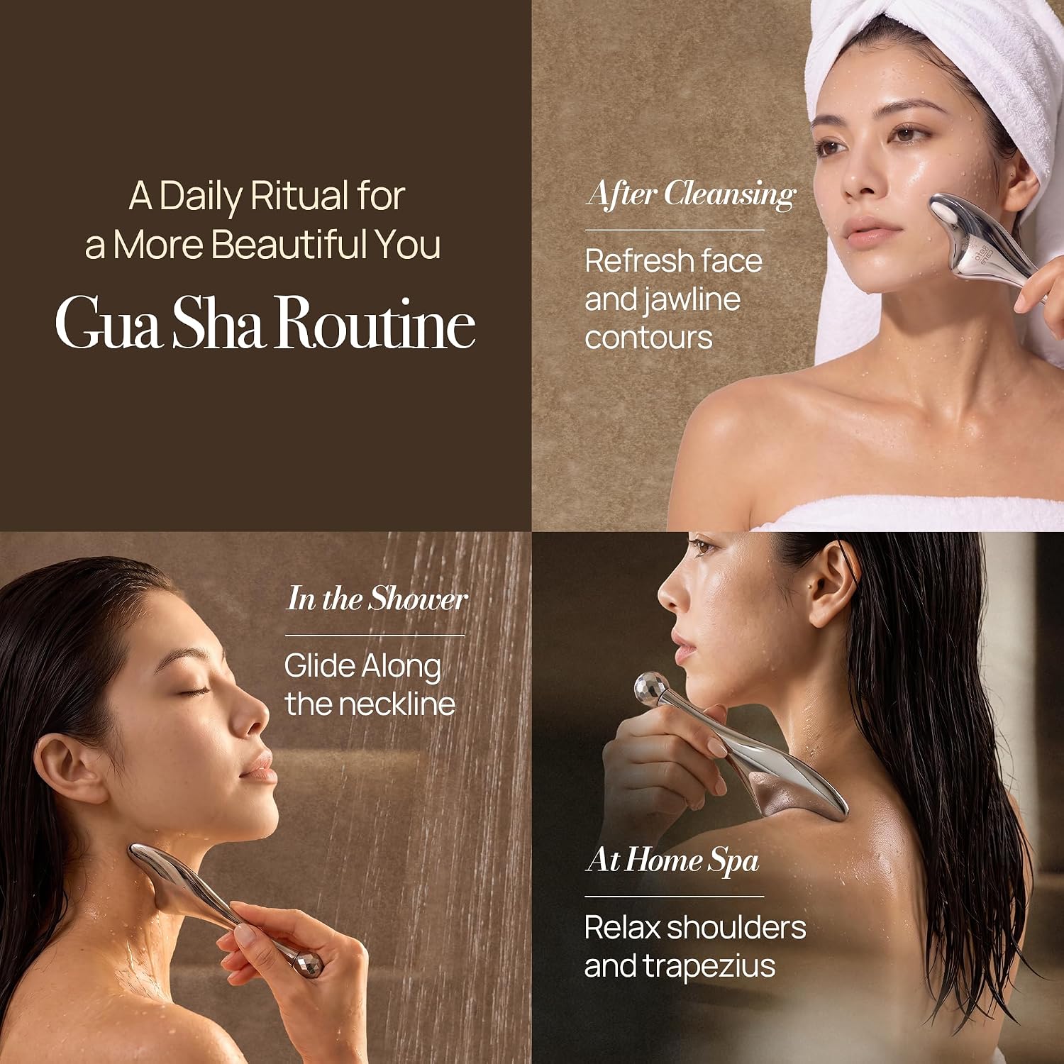 Seoul K-Beauty Heart Roller Gua Sha, Zinc Alloy Face & Body Gua Sha Tool