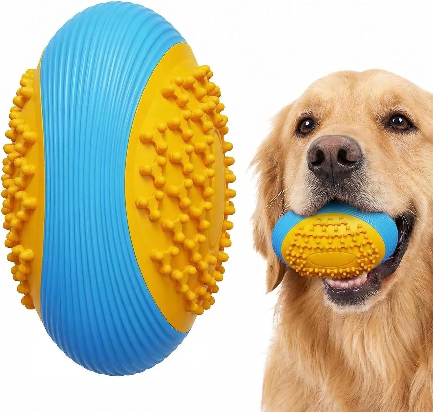 Football-Shaped Design Squeaky chew Ball for Dogs | Durable Dog Toys for Aggressive Chewers, TPR Durable dog footable for Large Medium Breed Dogs