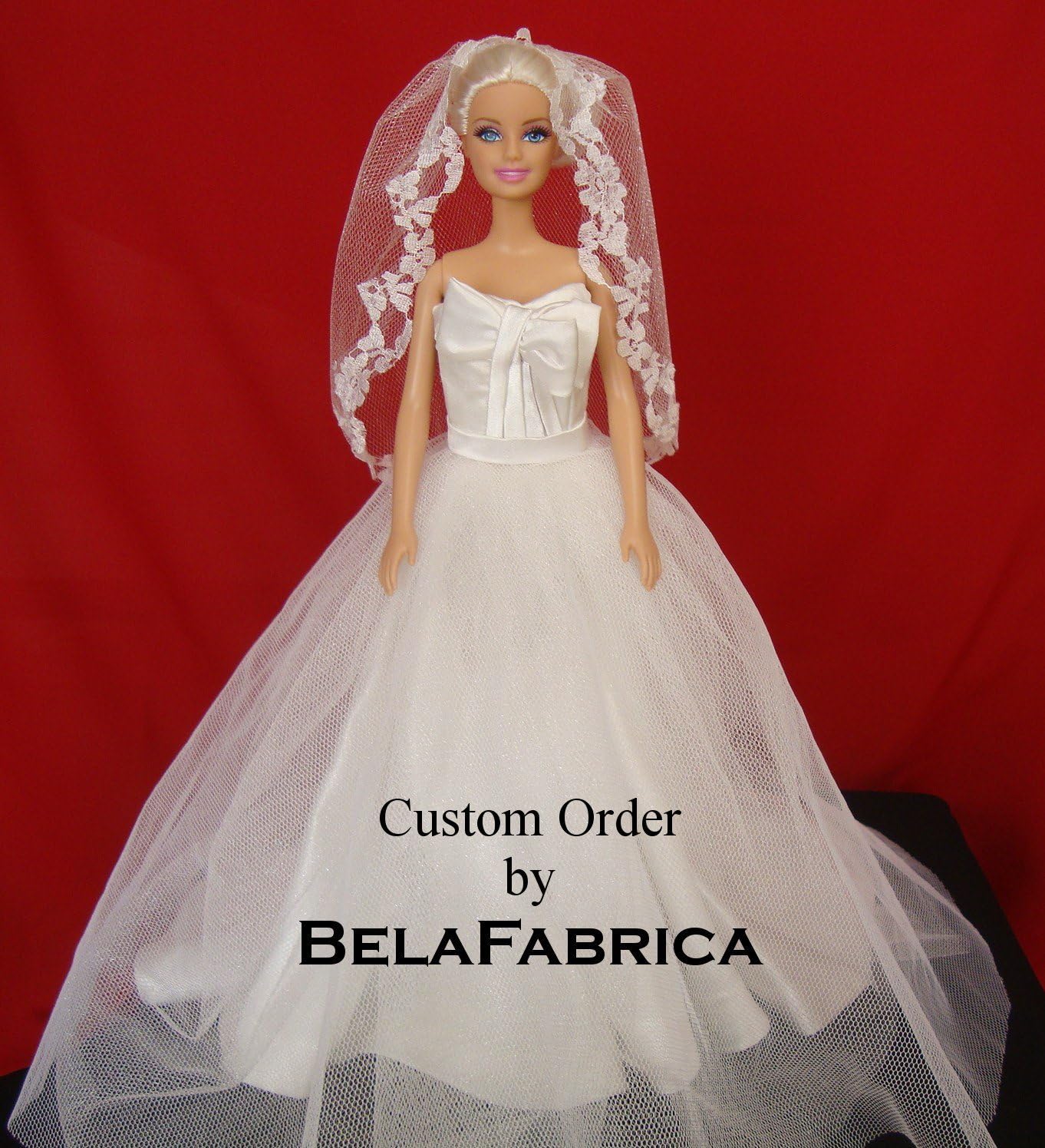 Wedding Centerpiece Bridal Shower Gift Table Reception Dress Replica in Miniature Barbie Engagement Collectible 1/12 Scale 1:6 Wire Frame Personalized Display Unique Gift For Happy Couple Bride Groom