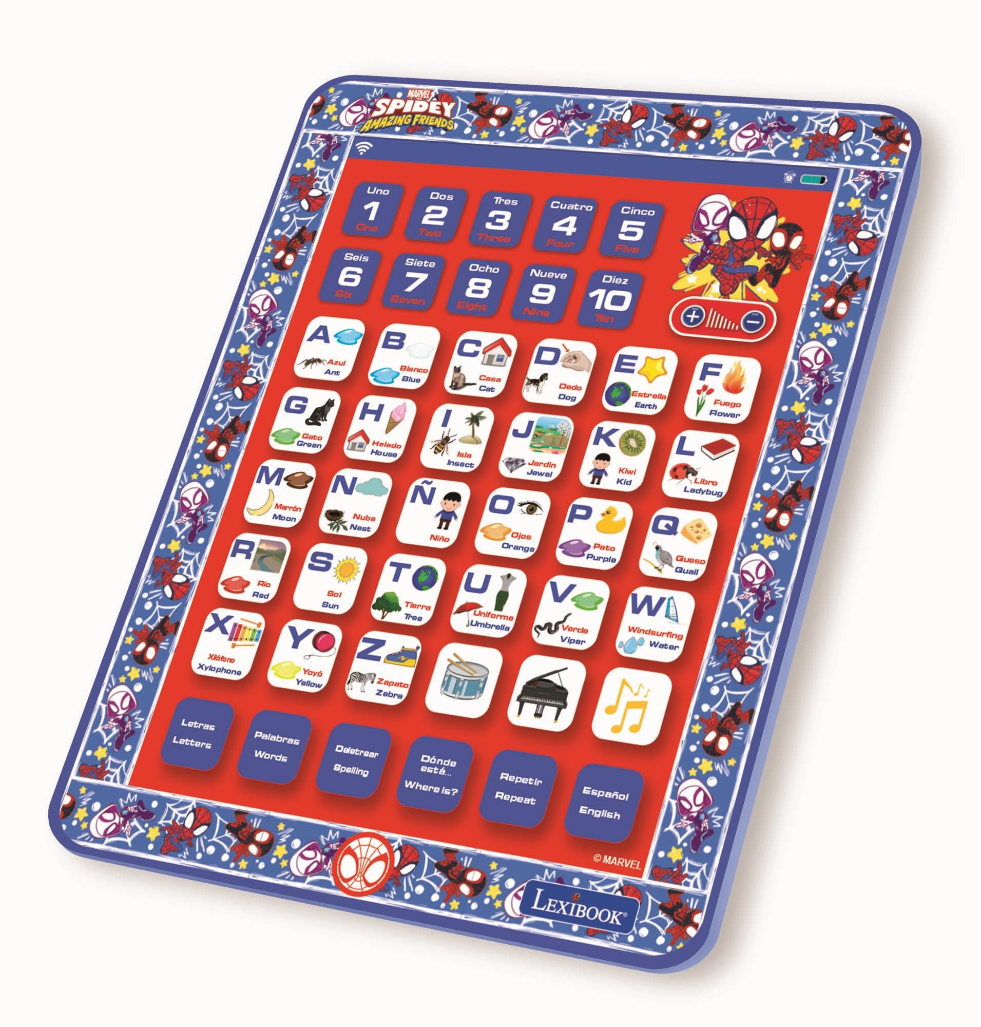 Tableta Educativa Bilingüe Lexibook – Aprende Español/Inglés Con Pantalla, Piano, Quiz Y Sonidos – Para Niños De 3 A 7 Años