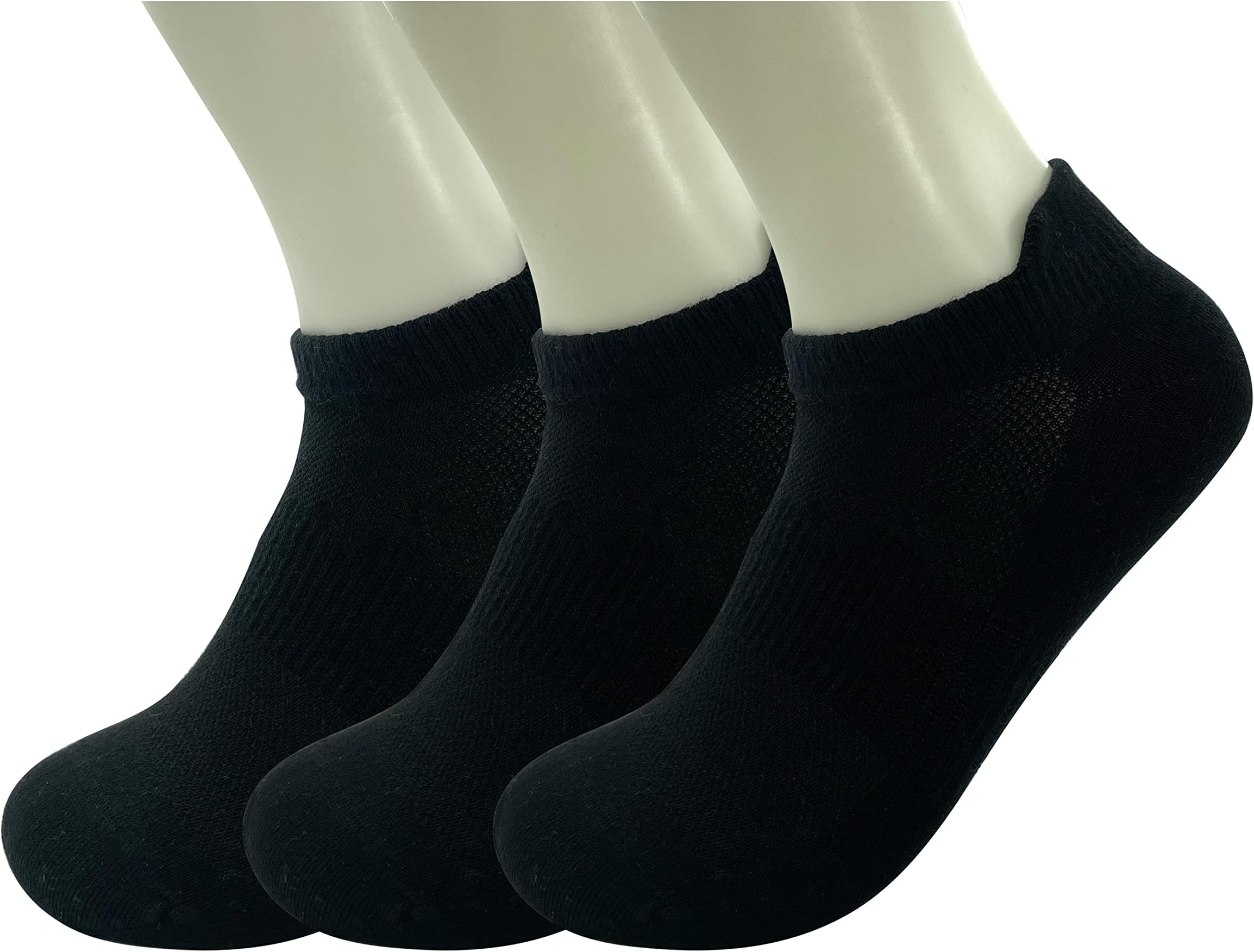 Men and Women's No Show Socks,Low Cut Combed Cotton Comfort Fit Non Slip Cushion Athletic Ankle Socks,Free Size Multipack(3 Pairs)