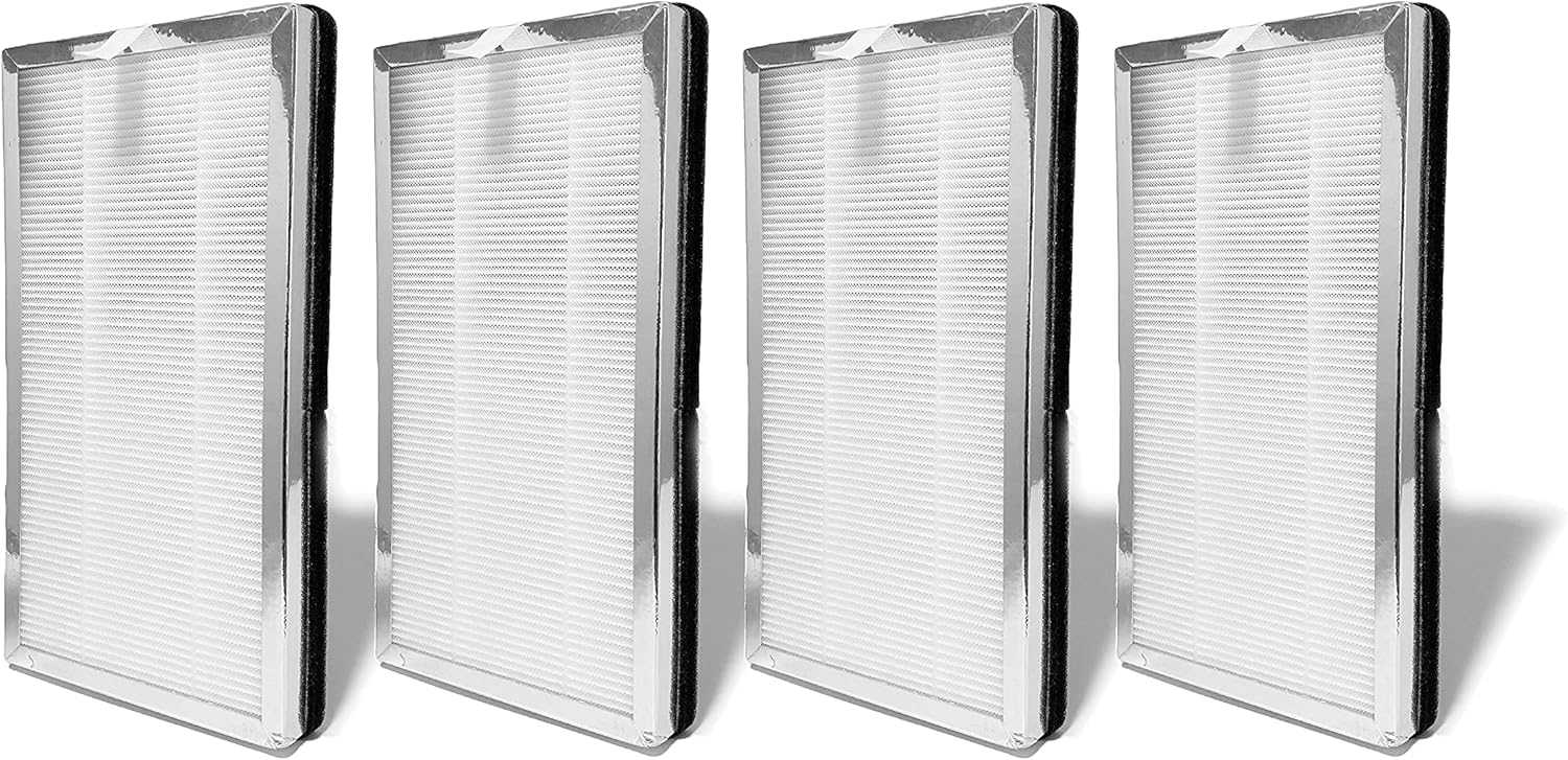 Nispira True HEPA Replacement Filter with Activated Carbon Compatible with MA#15 Air Purifier Part MA#15R. 4 Packs