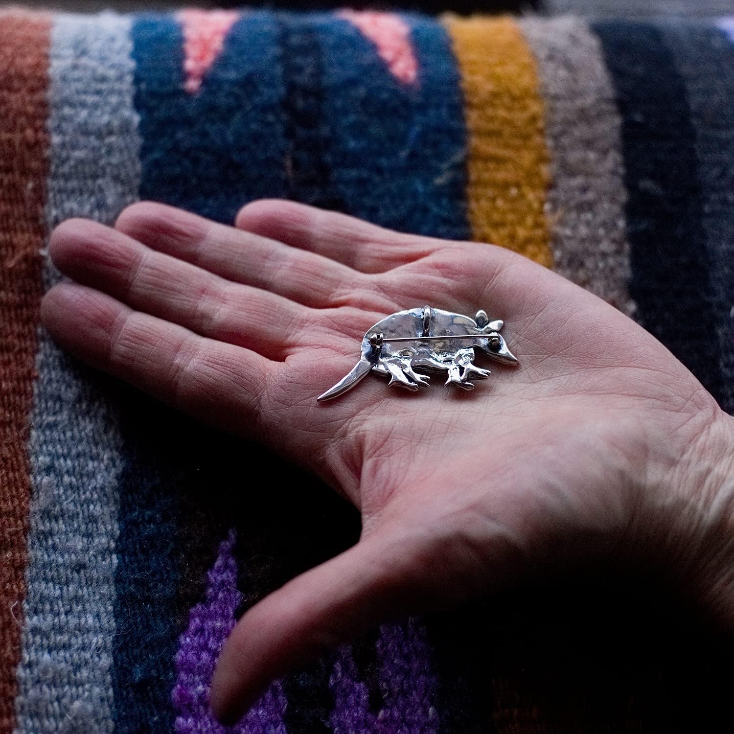 Sterling Silver Armadillo Pin Pendant