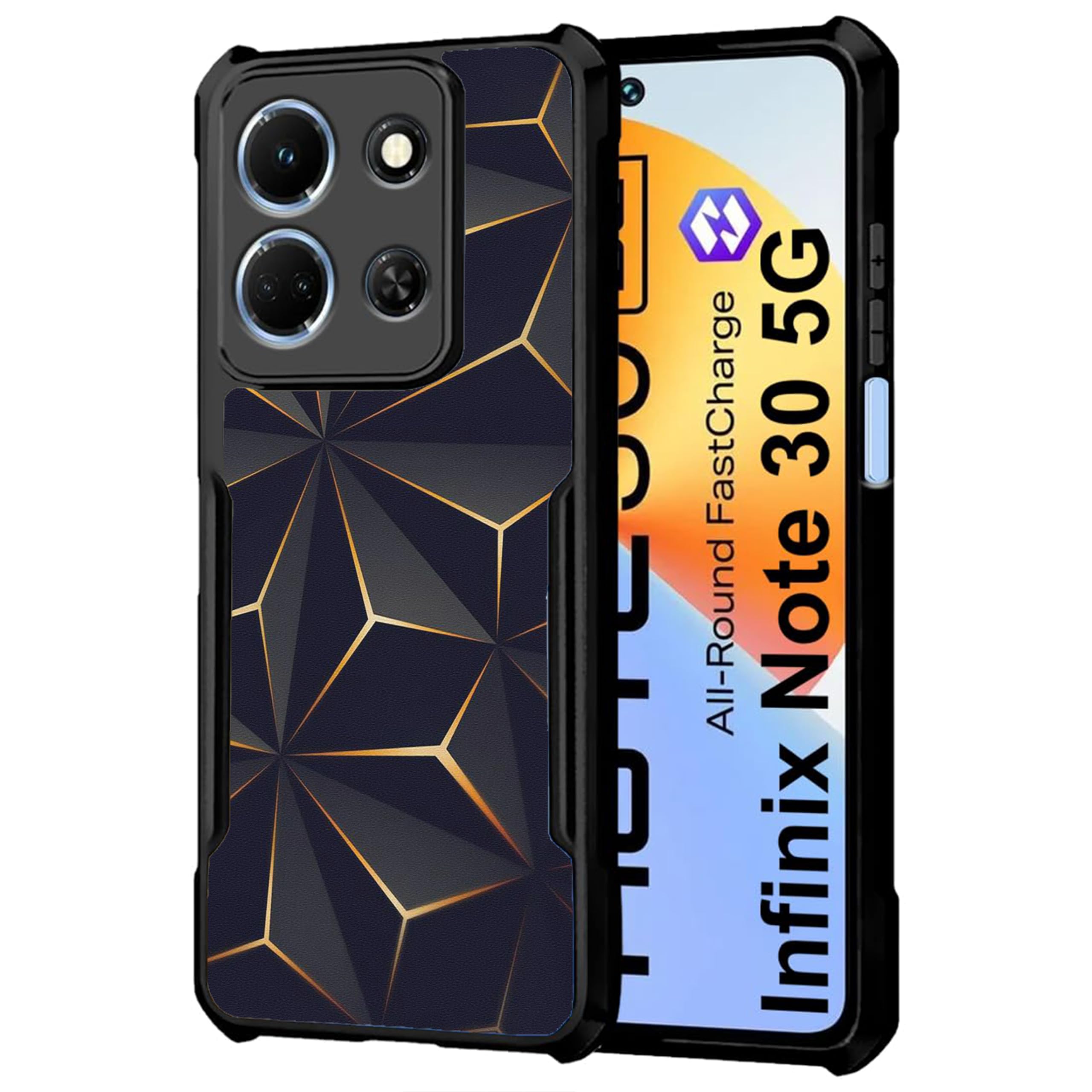 COBERTA Rubber Slim Shockproof 360 Degree Protection Design Back Cover Case For Infinix Note 30 5G|(Black And Gold Bright Star) (B0CN5DF4KF) Amazon Price History, Amazon Price Tracker