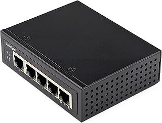 StarTech.com Industrial 5 Port Gigabit PoE Switch - 30W - Power Over Ethernet Switch - Hardened GbE PoE+ Unmanaged Switch - Rugged High Power Gigabit Network Switch IP-30/-40 C to 75 C (IESC1G50UP)