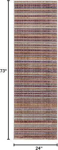 Miniatura 8 de Unique Loom Deepa Collection - Alfombra estática (2 x 8 pies, alfombra de pasillo, multicolor y gris)