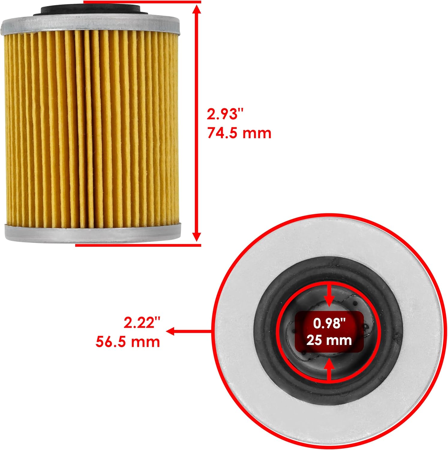 Caltric Oil Filter Compatible with Bombardier Outlander Max 400 Xt Std Efi Xt Std 2X4 4X4