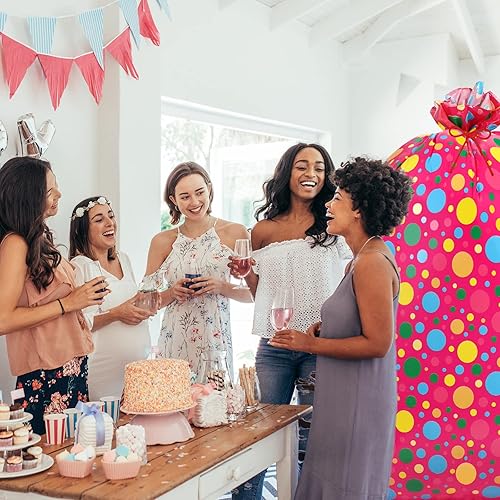 Miniatura 3 de Leinuosen 2 bolsas de regalo de cumpleaños jumbo de 70 pulgadas, bolsas de regalo grandes de plástico, bolsa de almacenamiento para baby shower,