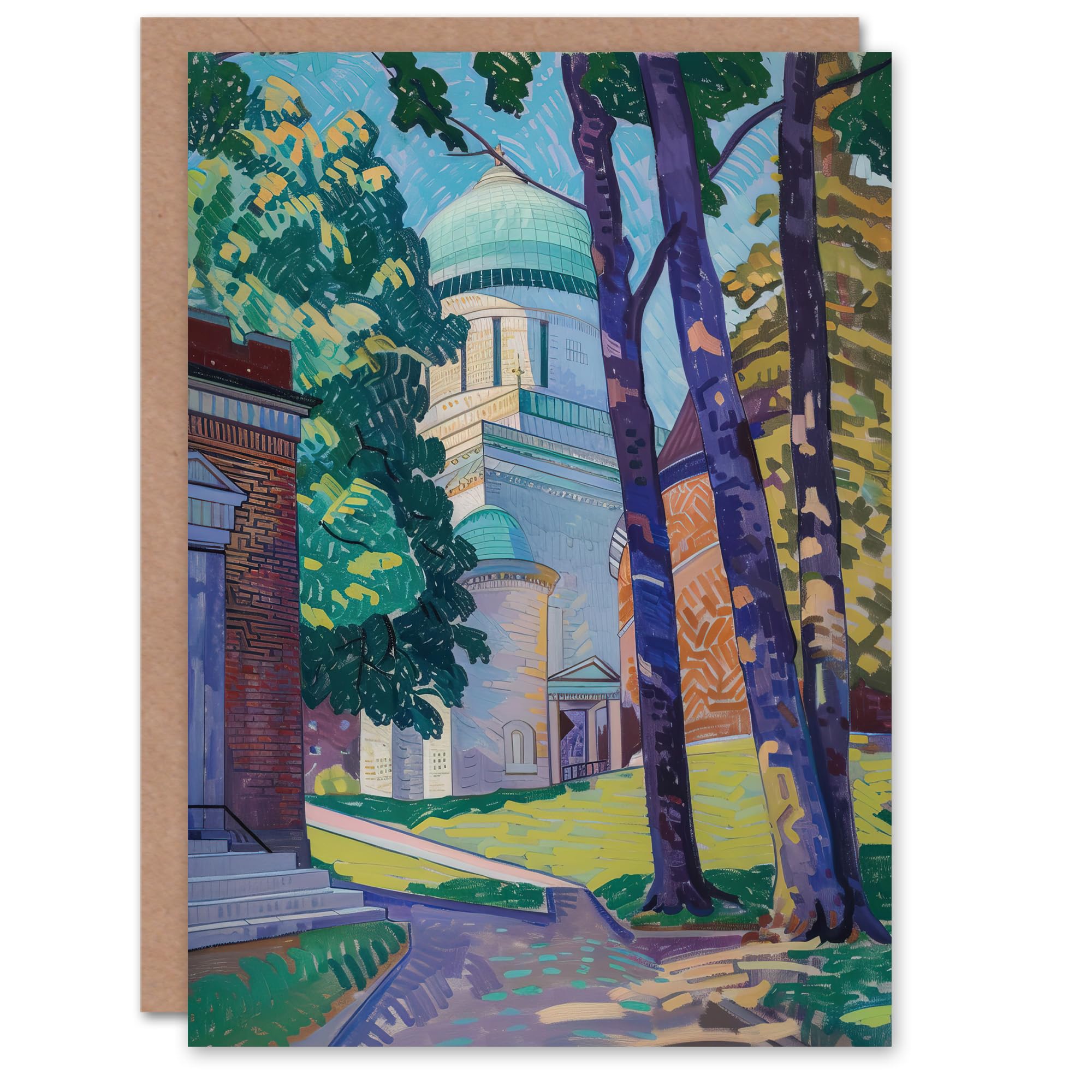 Artery8 Greeting Card London Colourful Telescope Time England UK Blank For All Him Or Her Art Birthday Card