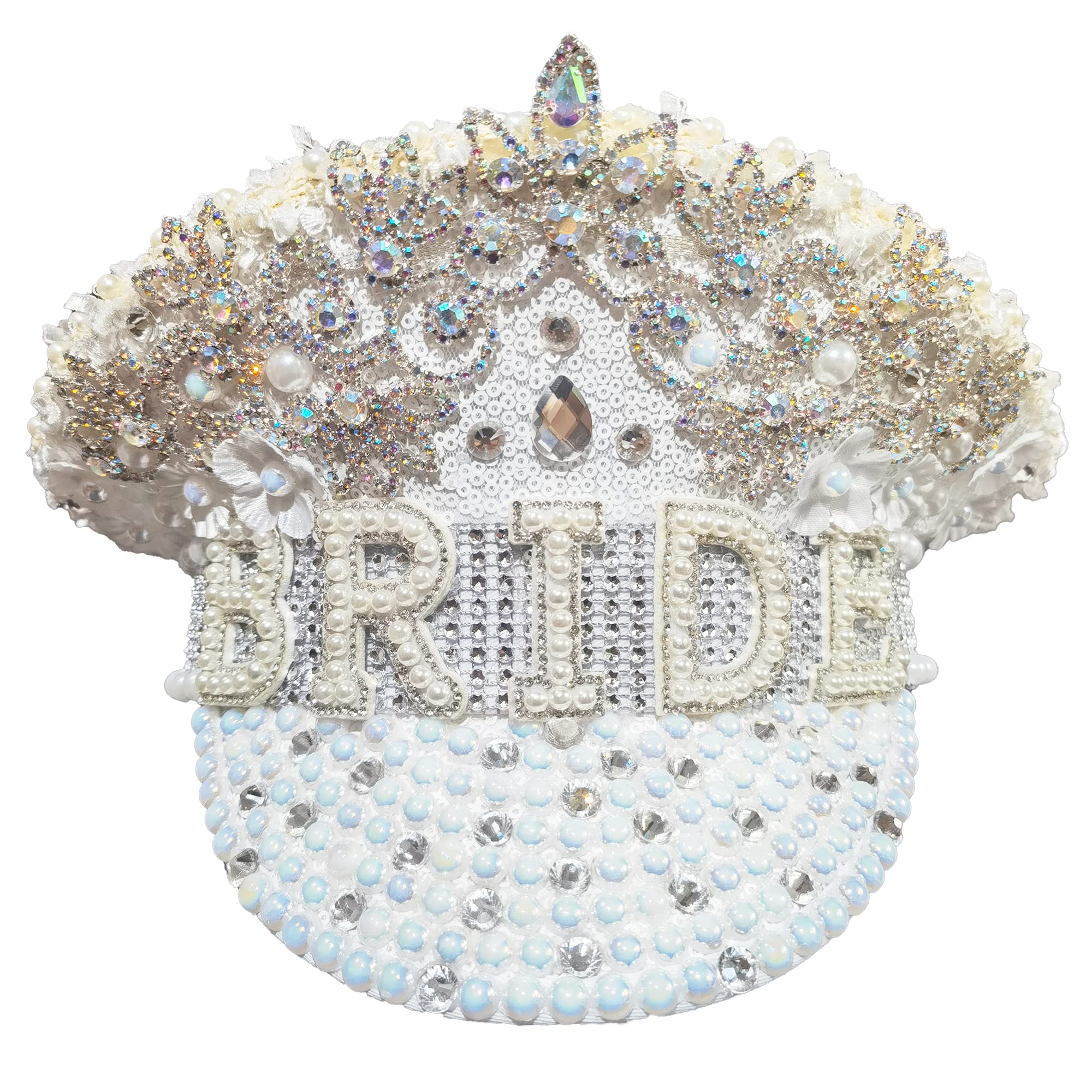 luckystardom Bride Hat Diamond Crown Sparkly Star Rhinestone Hat For Wedding Photoshoot Engagement Party Bridal Shower Ceremony Day Hen Do Accessories