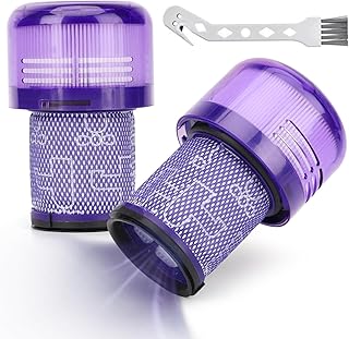 Seedawn 2 Pack Replacement Filters for Dyson V12 Detect Slim Absolute Extra Total Clean Cordless Vacuum, Reusable HEPA Replacement Filter with Cleaning Brush, Replace Part # DY-971517-01