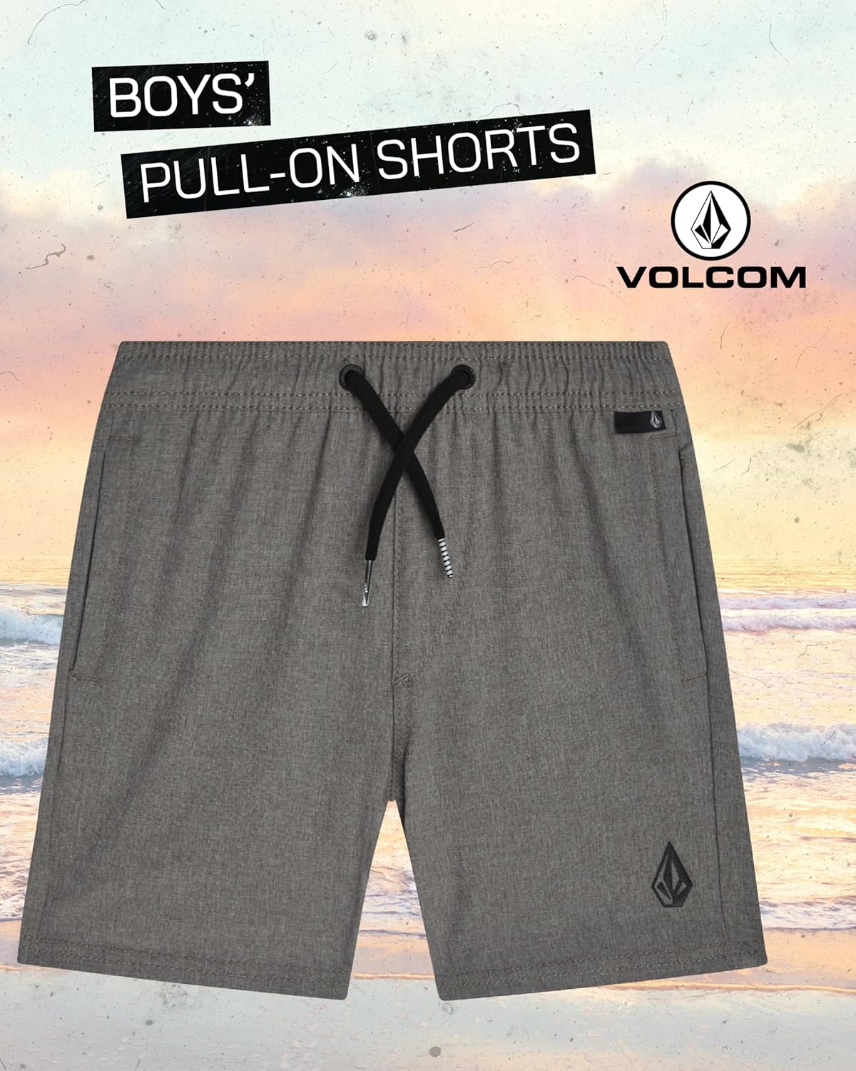 Volcom Boys Pull On Shorts - Cotton Blend Pull On Boy Shorts with Elastic Waistband & Drawcord - Kids Shorts with Pockets - Image 3