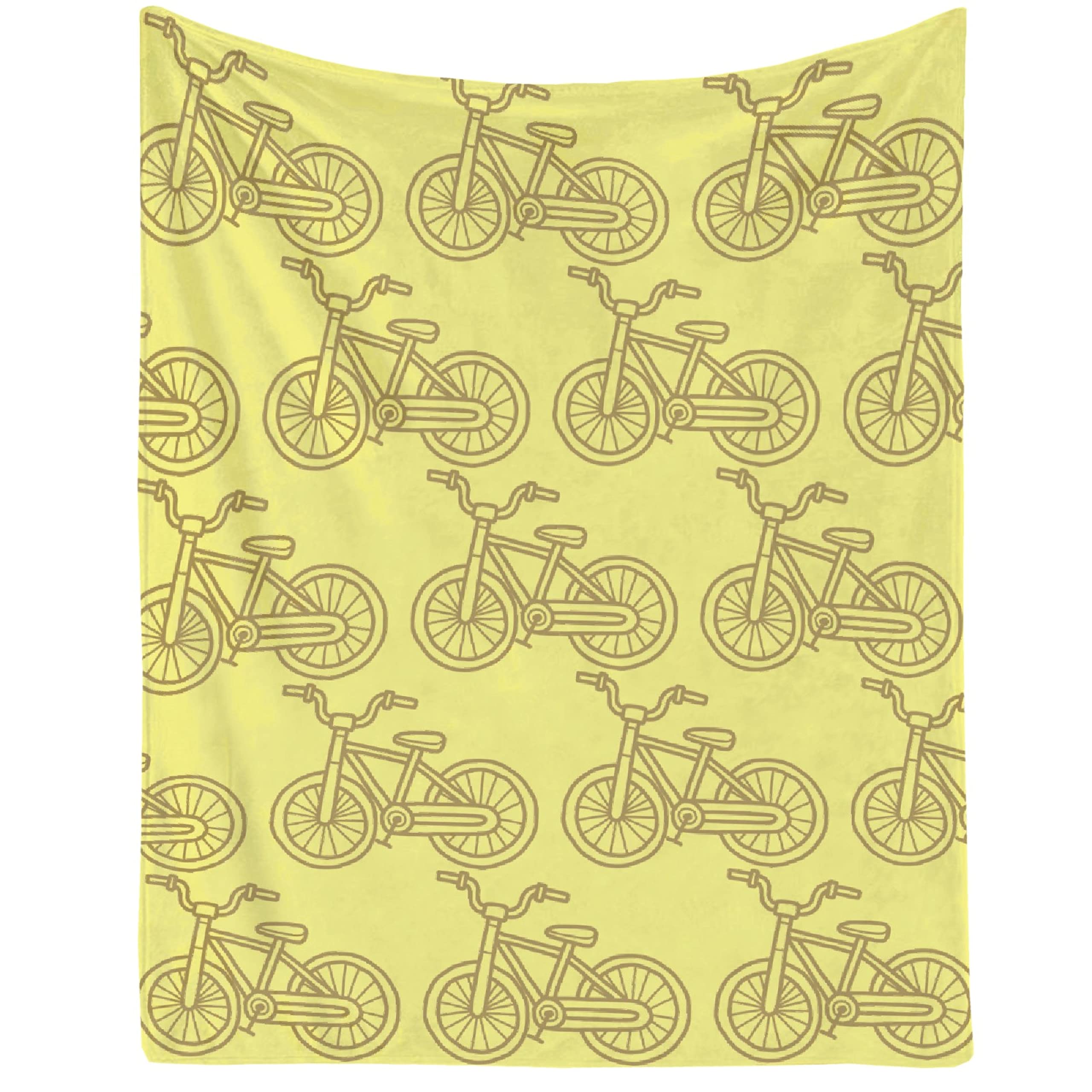 Colorful Bicycle Blanket Throw Super Soft and Cozy Blankets for Home Decoration, Couch, Bed, Sofa 40"x30" Extra Small for Pets for All Seasons